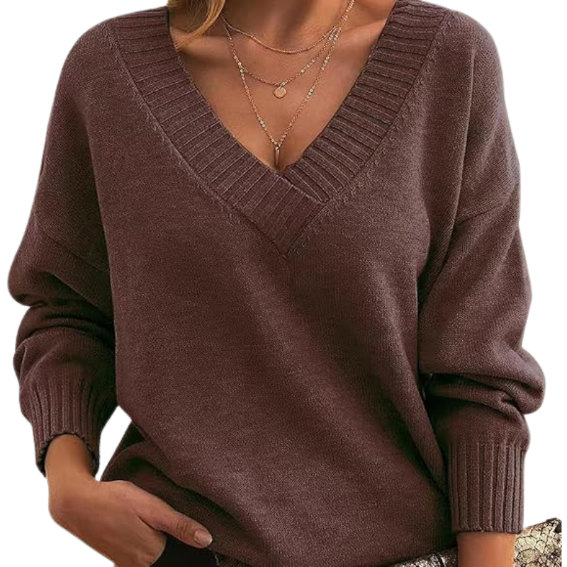 Soft V-Neck Knit Jumper for Women