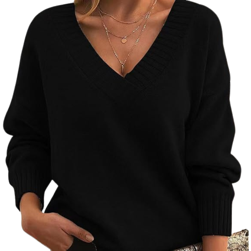 Soft V-Neck Knit Jumper for Women