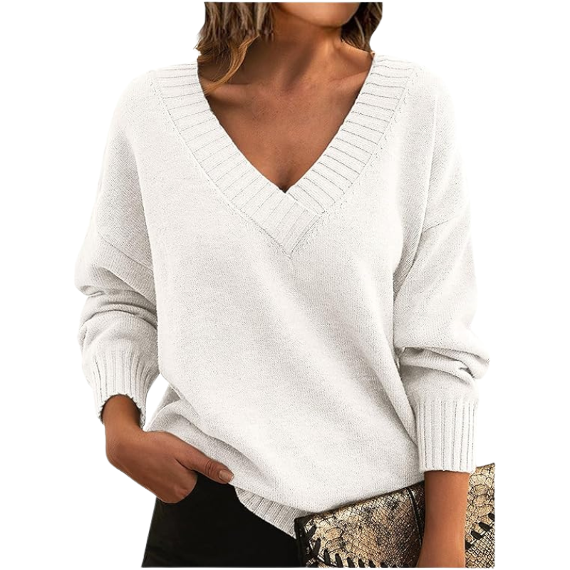 Soft V-Neck Knit Jumper for Women