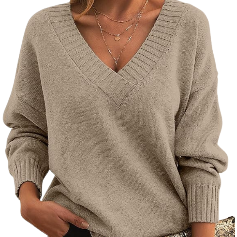 Soft V-Neck Knit Jumper for Women