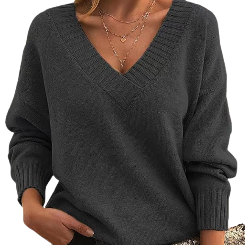 Soft V-Neck Knit Jumper for Women