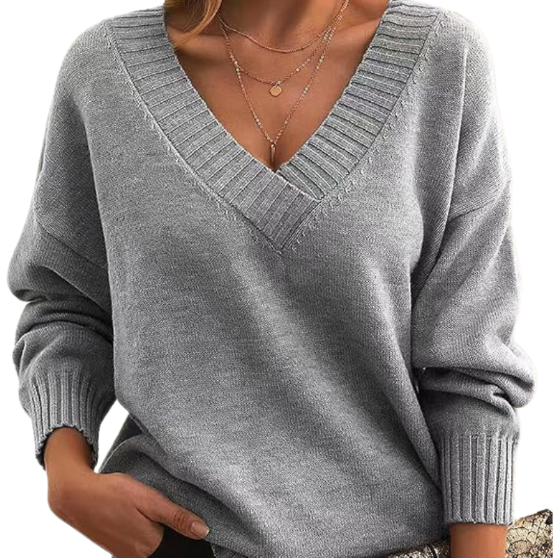 Soft V-Neck Knit Jumper for Women