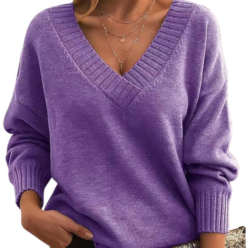 Soft V-Neck Knit Jumper for Women