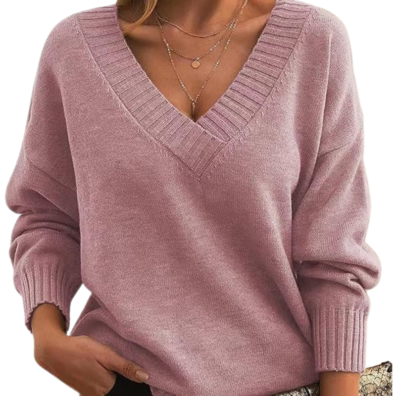 Soft V-Neck Knit Jumper for Women