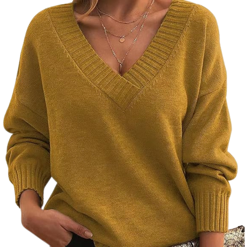 Soft V-Neck Knit Jumper for Women
