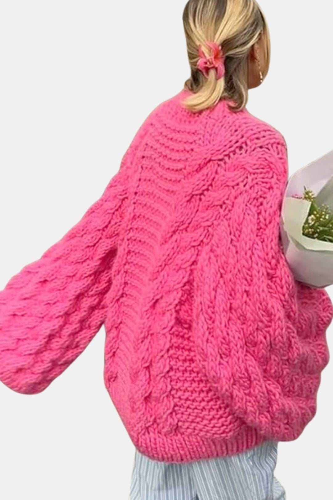 Cable-Knit Trumpet-Sleeve Sweater for Women