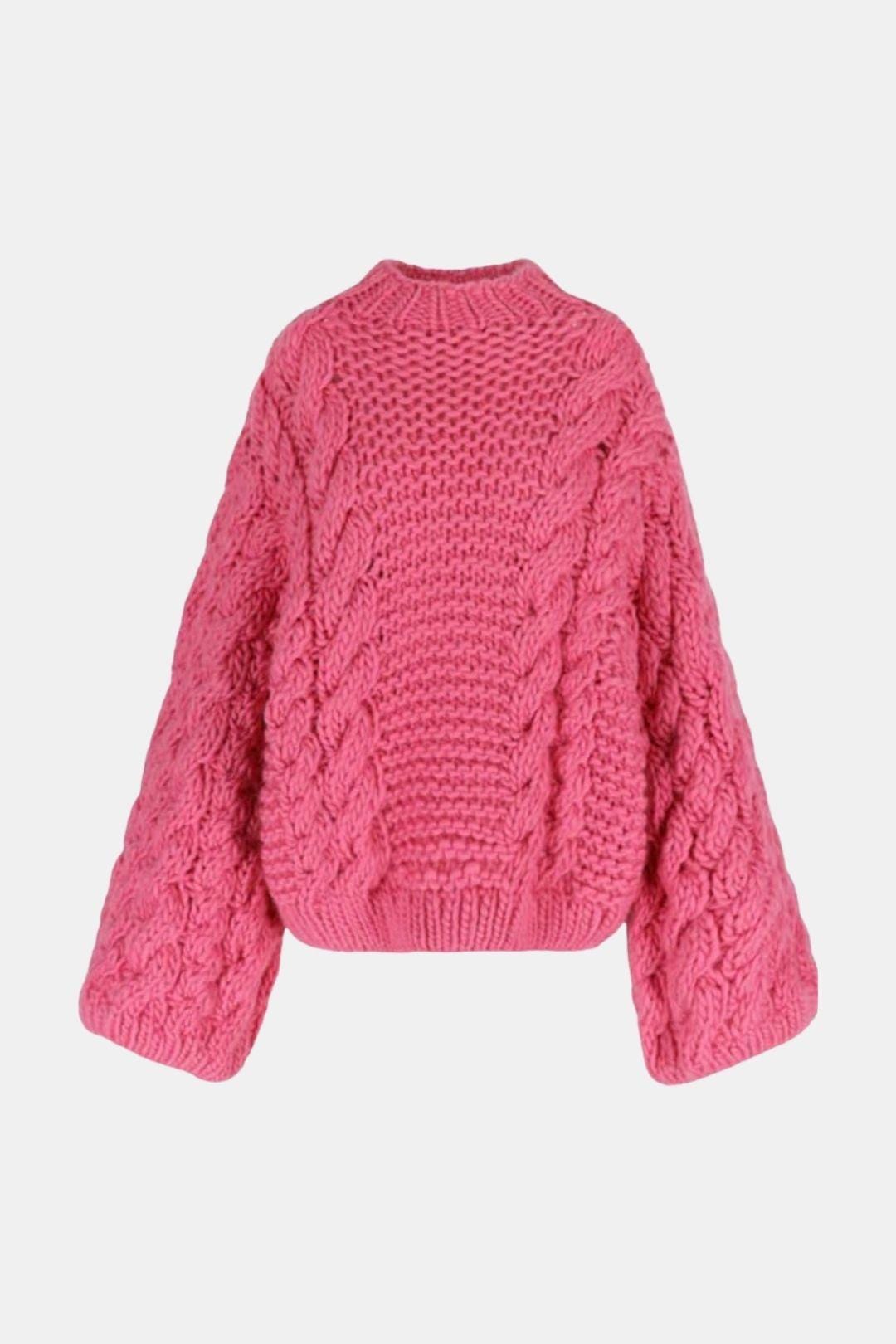 Cable-Knit Trumpet-Sleeve Sweater for Women