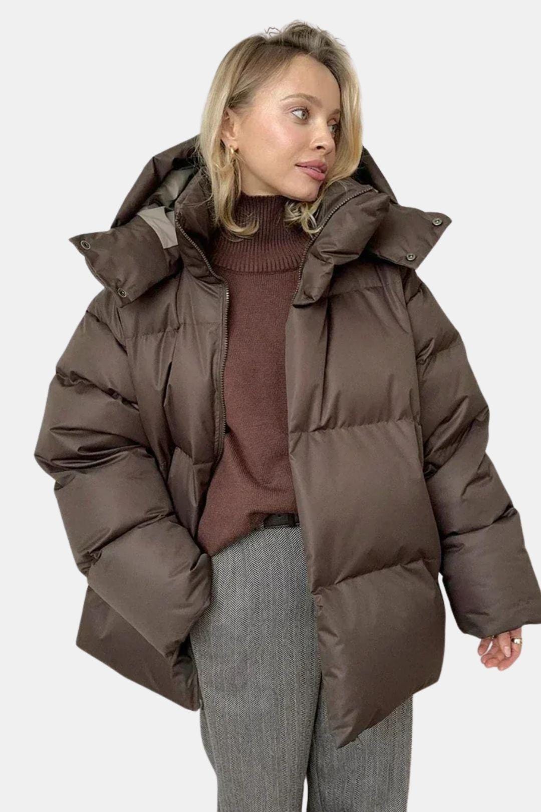 Oversized Hooded Puffer Winter Coat for Women