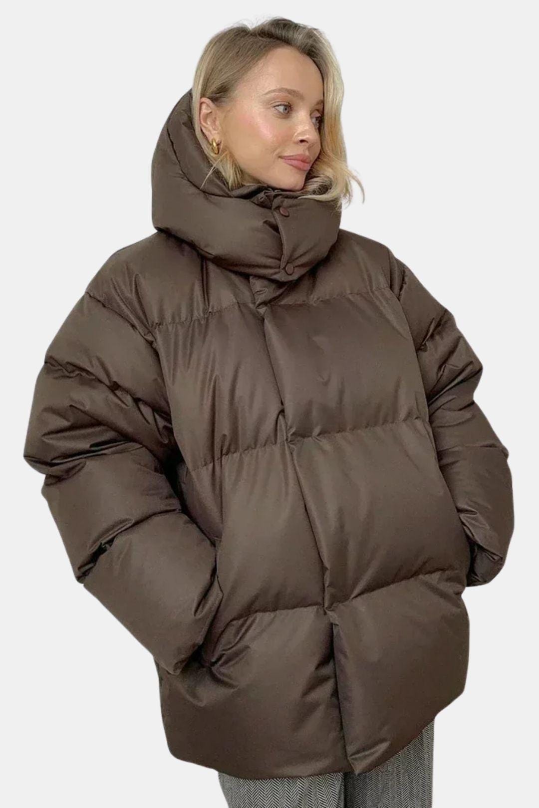 Oversized Hooded Puffer Winter Coat for Women