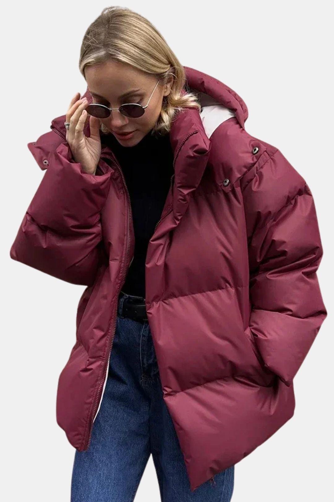 Oversized Hooded Puffer Winter Coat for Women
