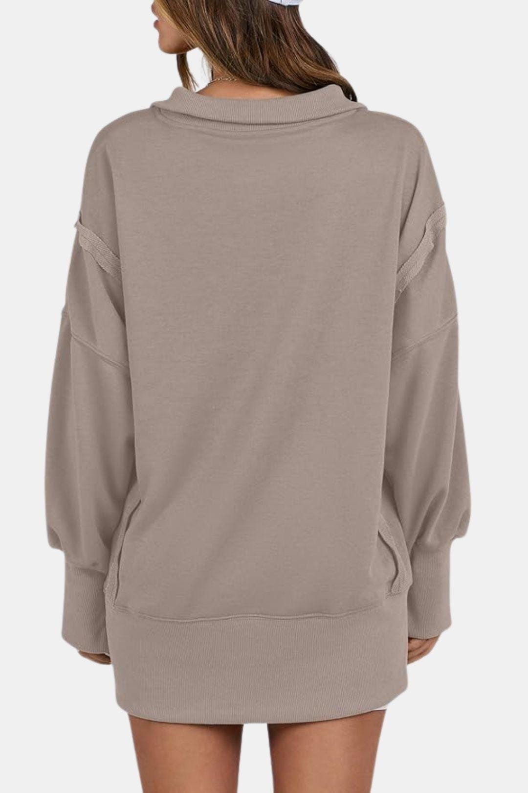 Polo-Collar Sweatshirt for Women