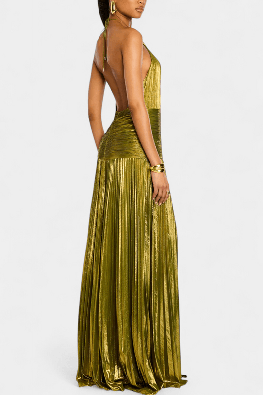 Off-Shoulder Maxi Dress in Green for Women