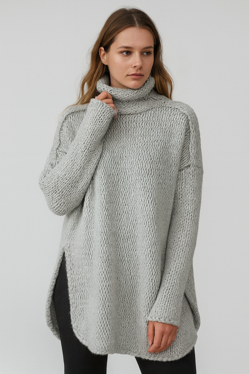 Long Knitted Winter Sweater for Women