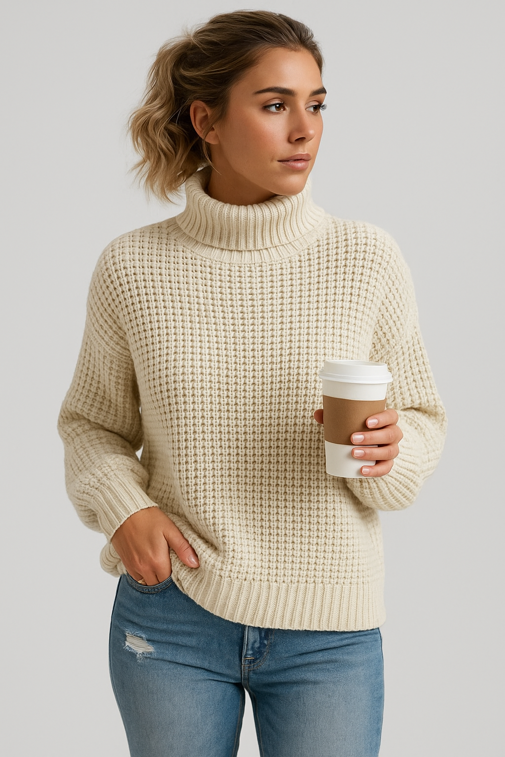 Chunky Turtleneck Sweater for Women