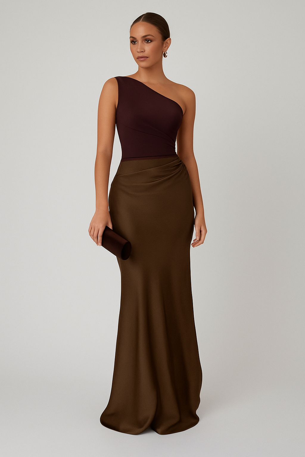 One-Shoulder Pleated Maxi Dress for Women