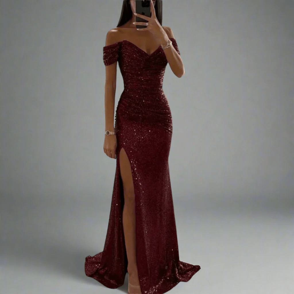 Off-Shoulder Sequin Maxi Dress for Women