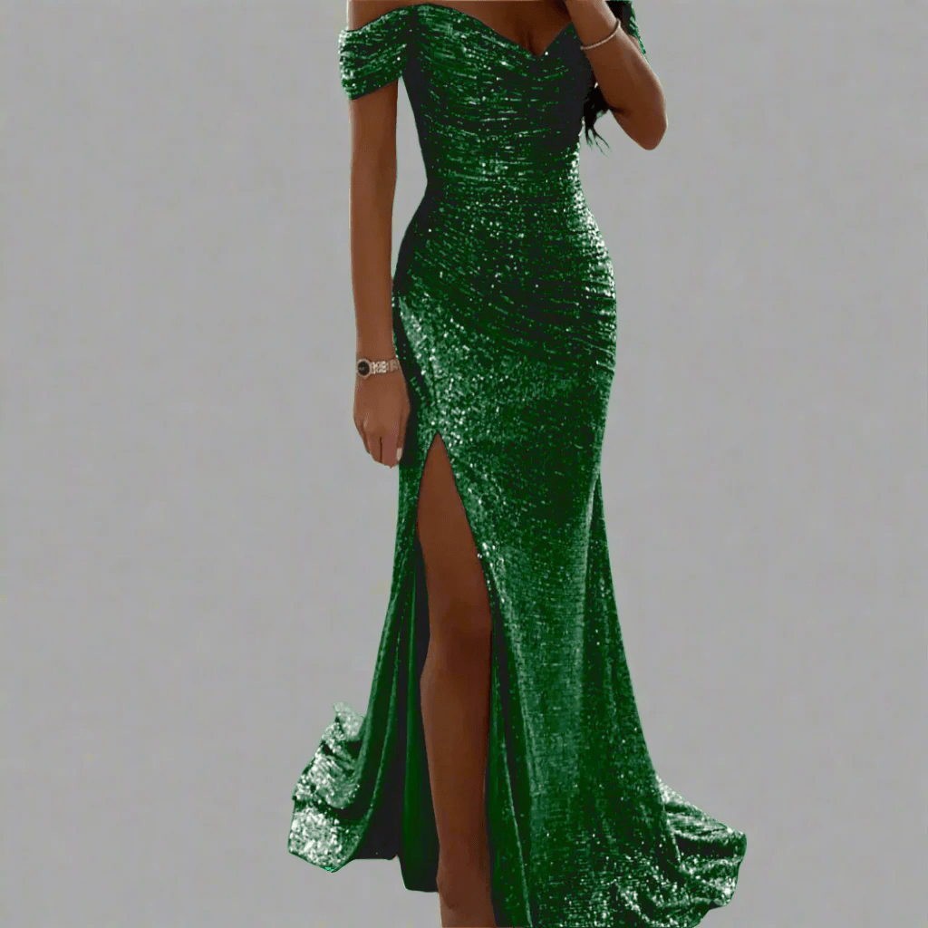 Off-Shoulder Sequin Maxi Dress for Women