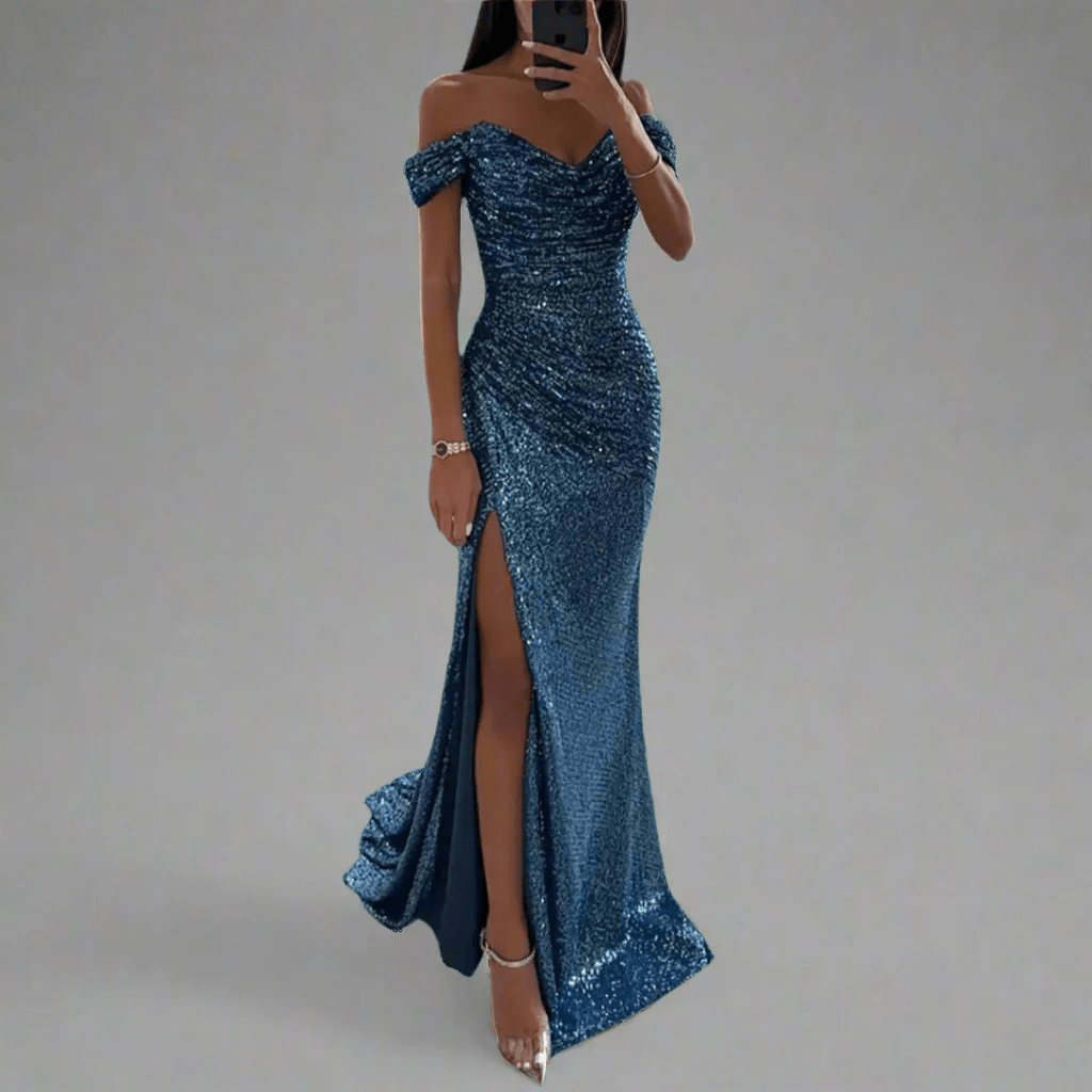 Off-Shoulder Sequin Maxi Dress for Women