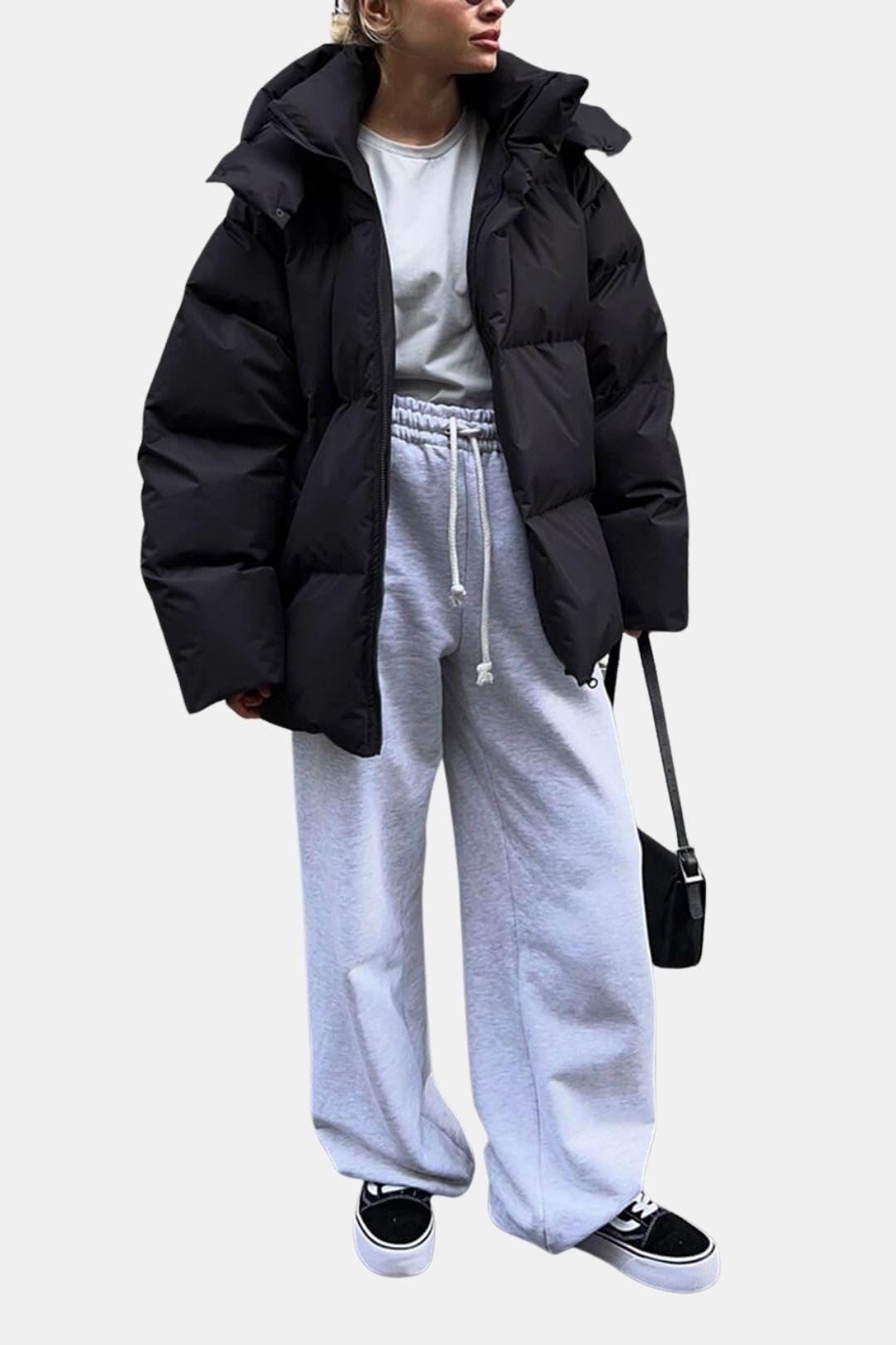 Oversized Hooded Puffer Jacket for Women