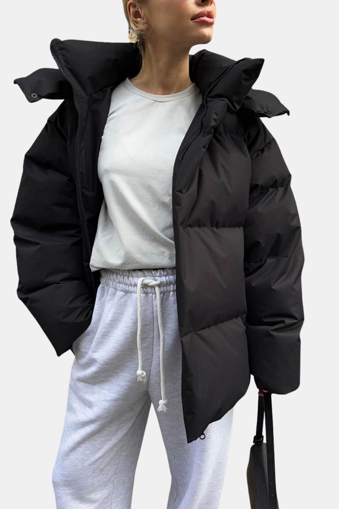 Oversized Hooded Puffer Jacket for Women