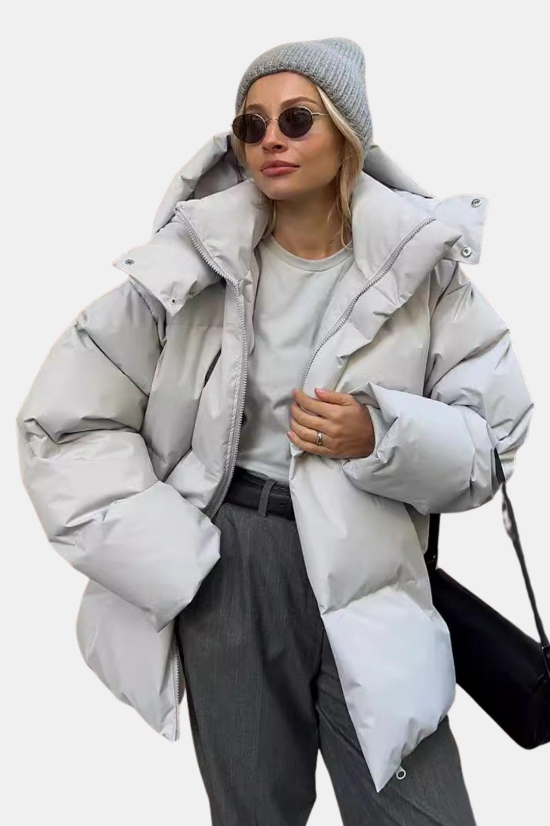 Oversized Hooded Puffer Jacket for Women
