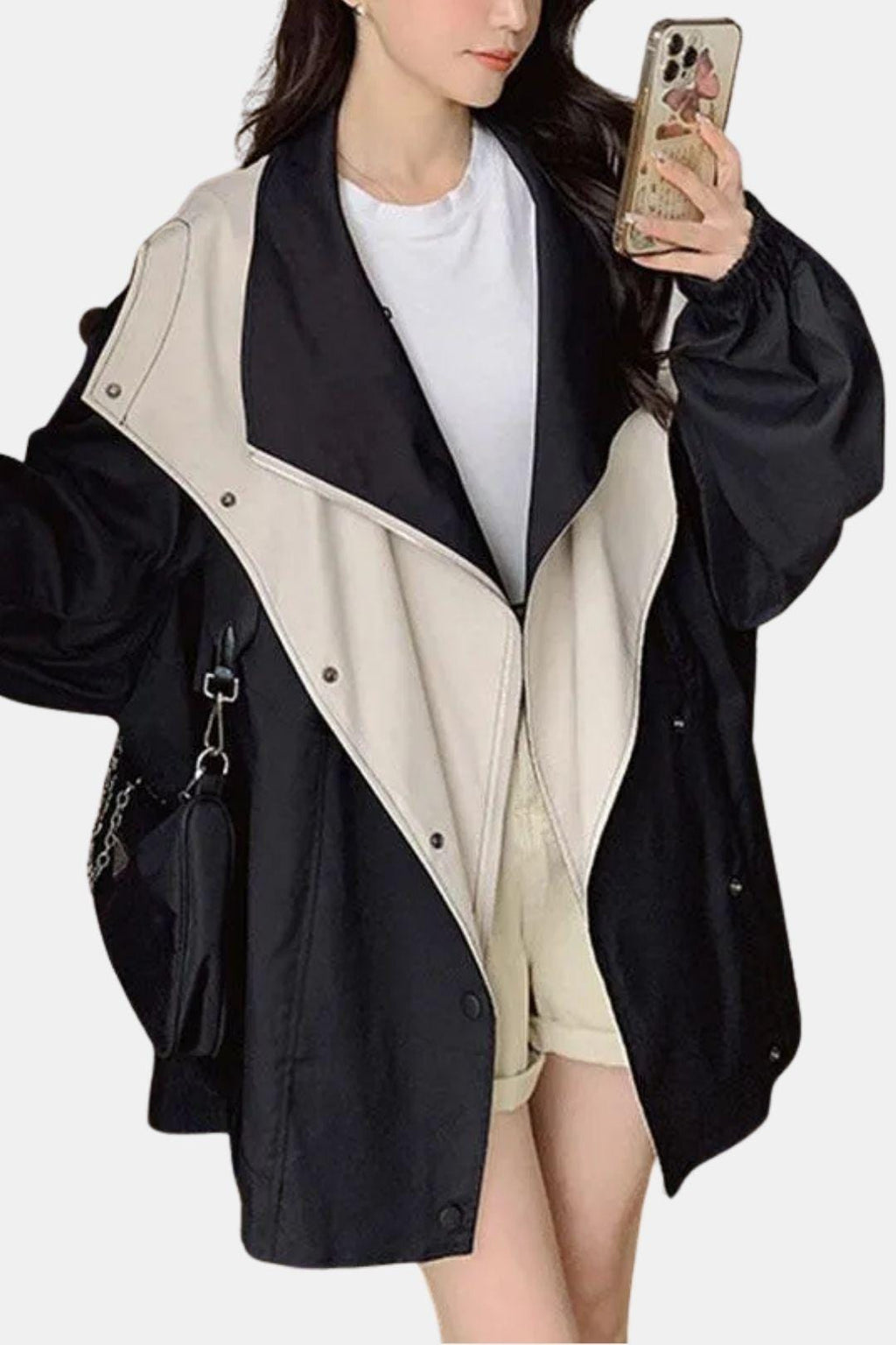 Waterproof Hooded Windbreaker Jacket with Drawcord Waist for Women
