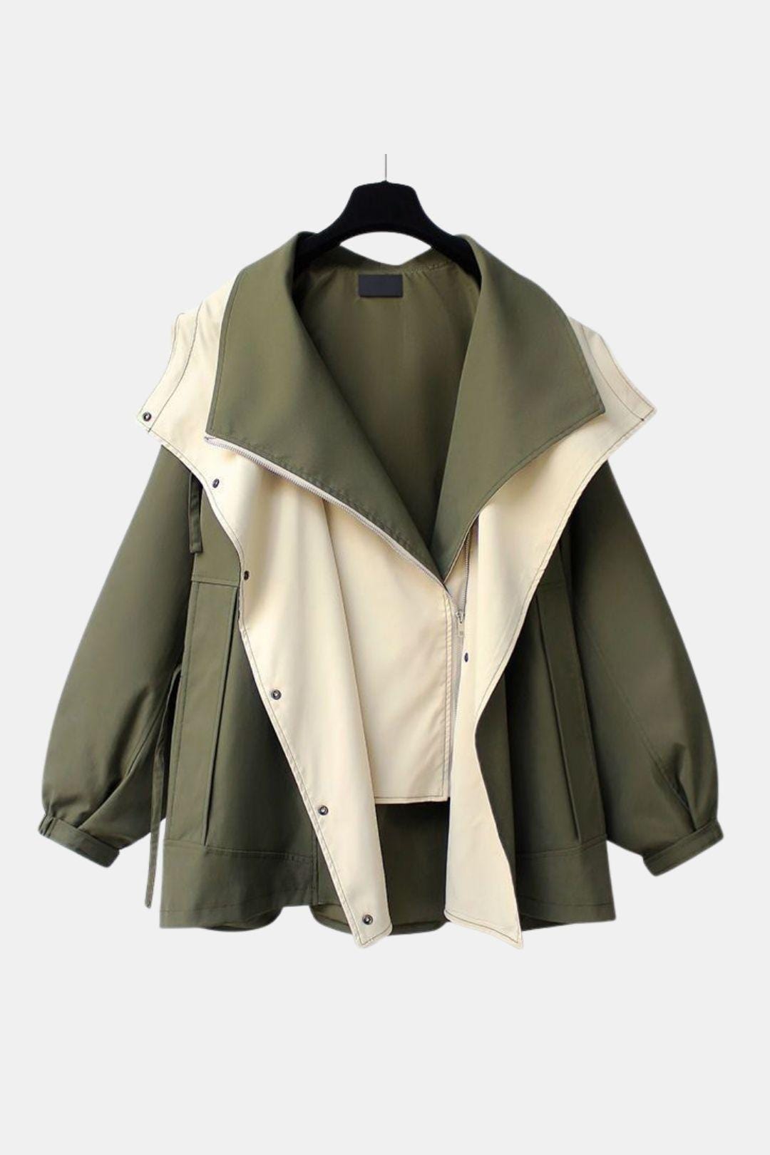 Waterproof Hooded Windbreaker Jacket with Drawcord Waist for Women