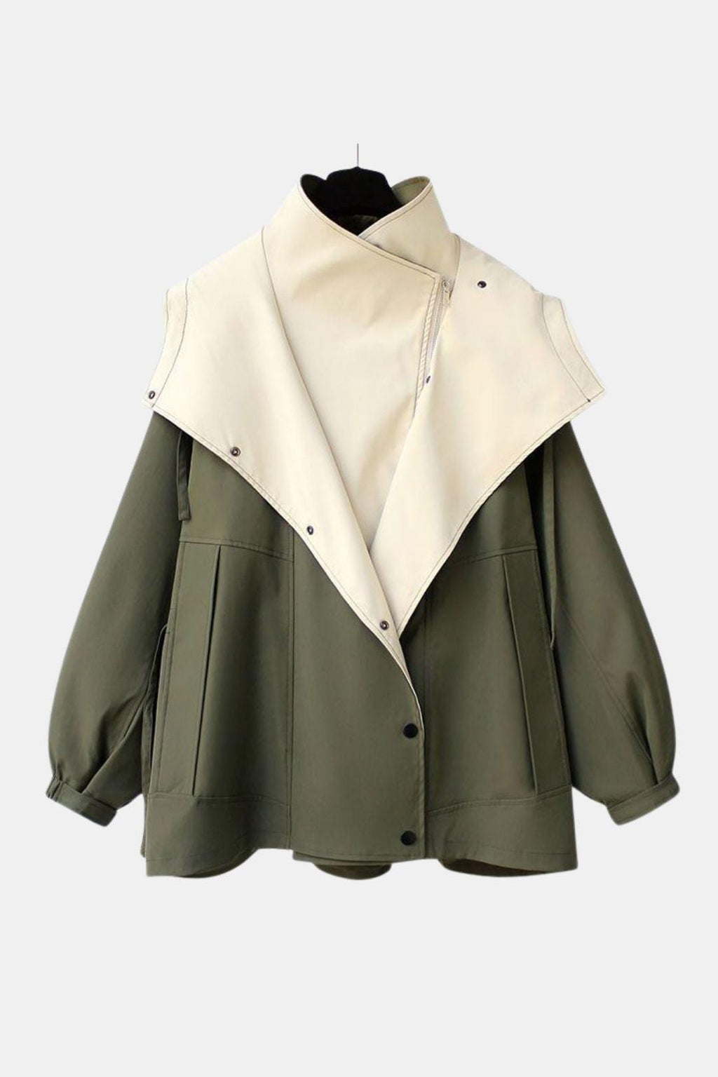 Waterproof Hooded Windbreaker Jacket with Drawcord Waist for Women