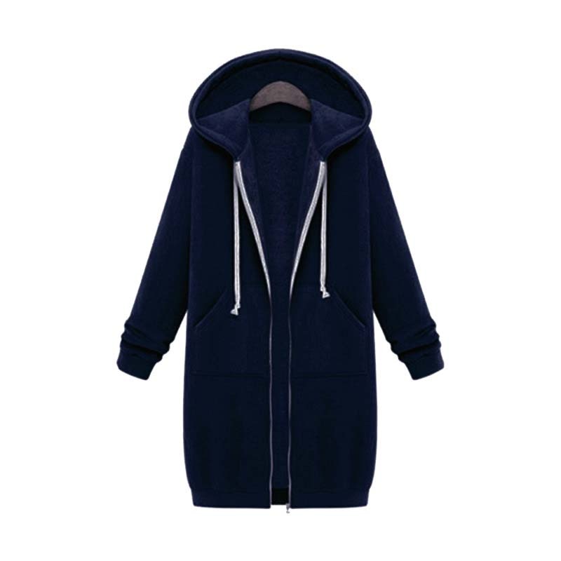 Longline Zip Hoodie for Women