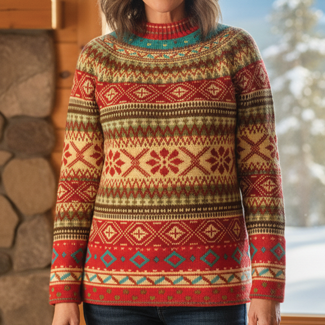 Patterned Knit Sweater for Women