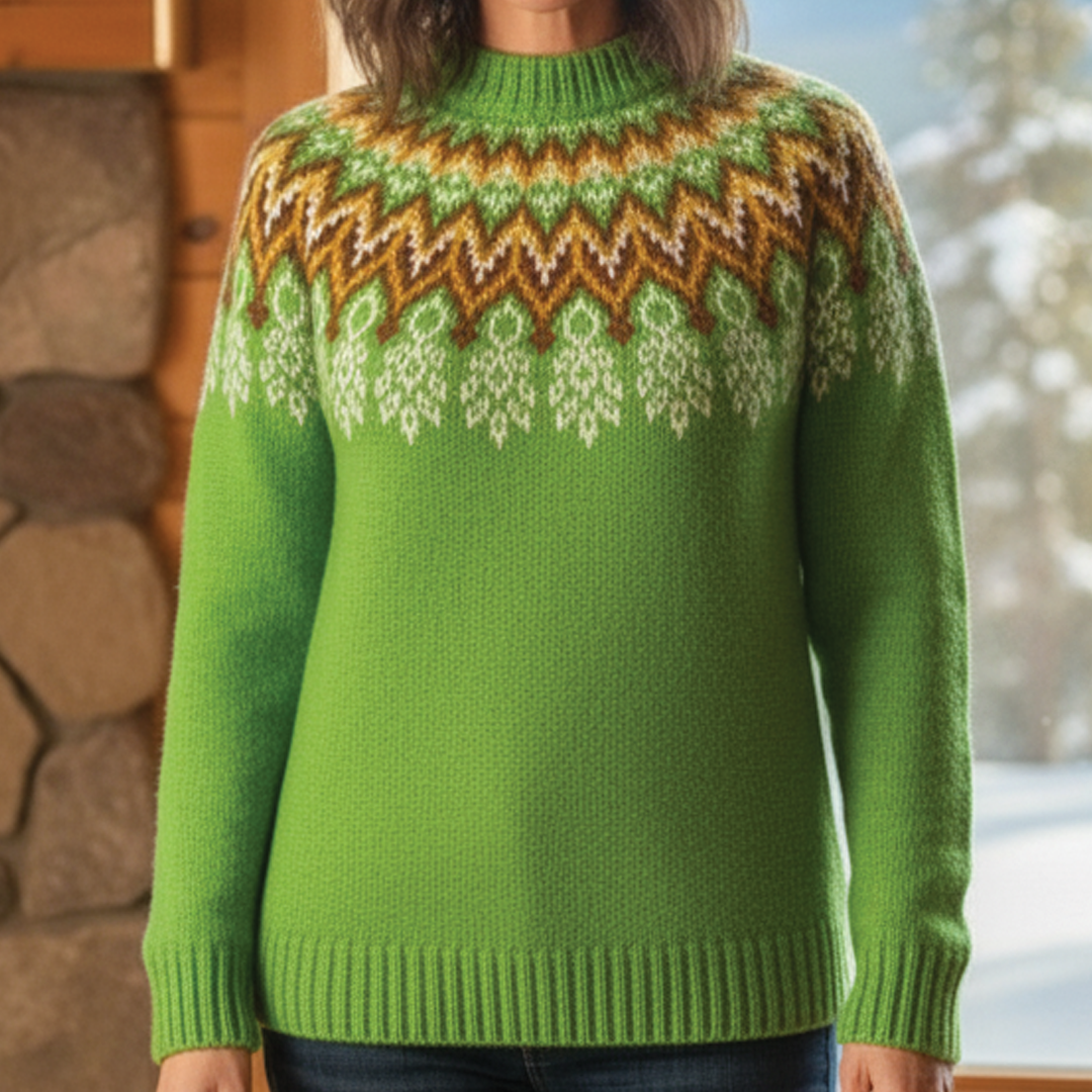 Patterned Knit Sweater for Women