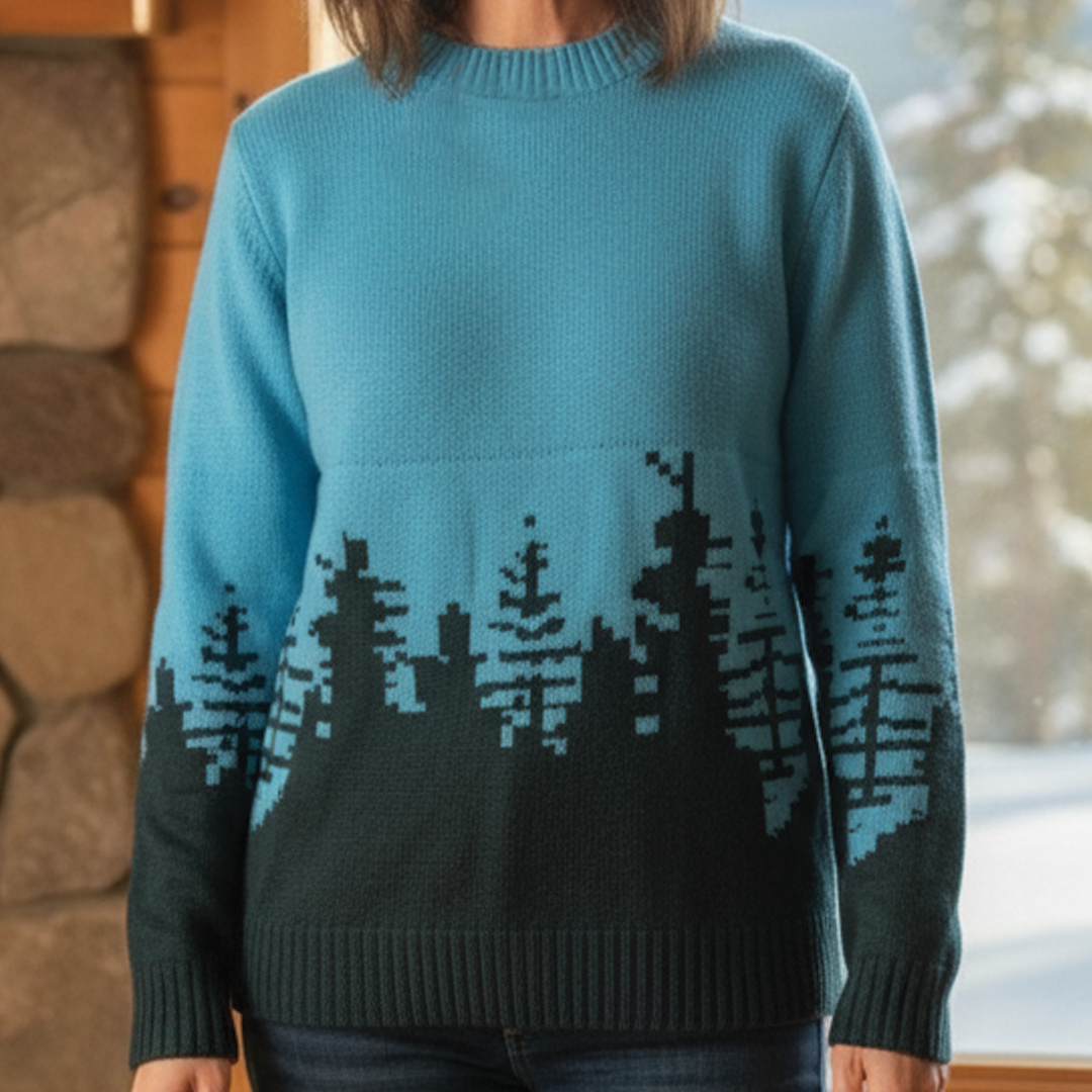 Patterned Knit Sweater for Women