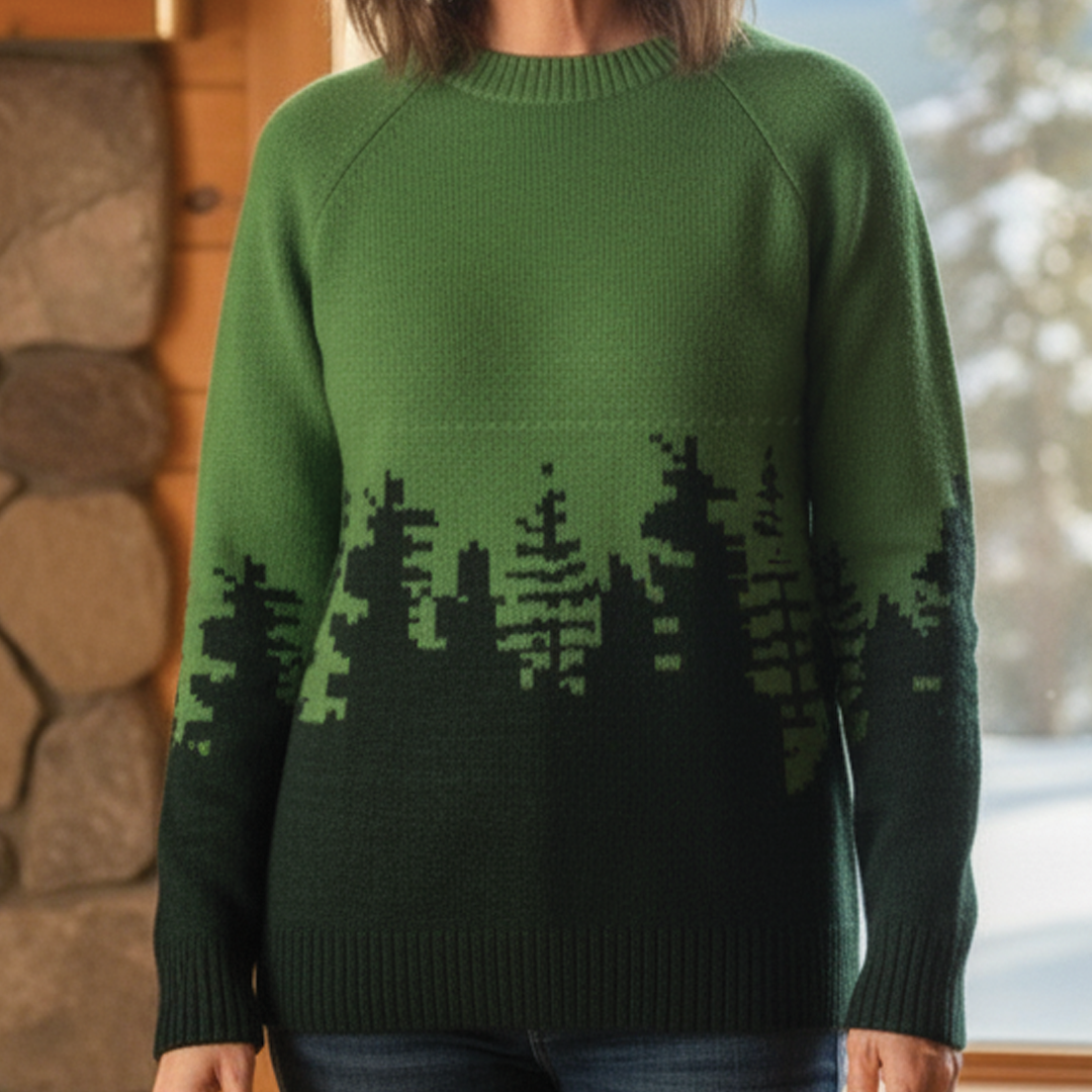 Patterned Knit Sweater for Women