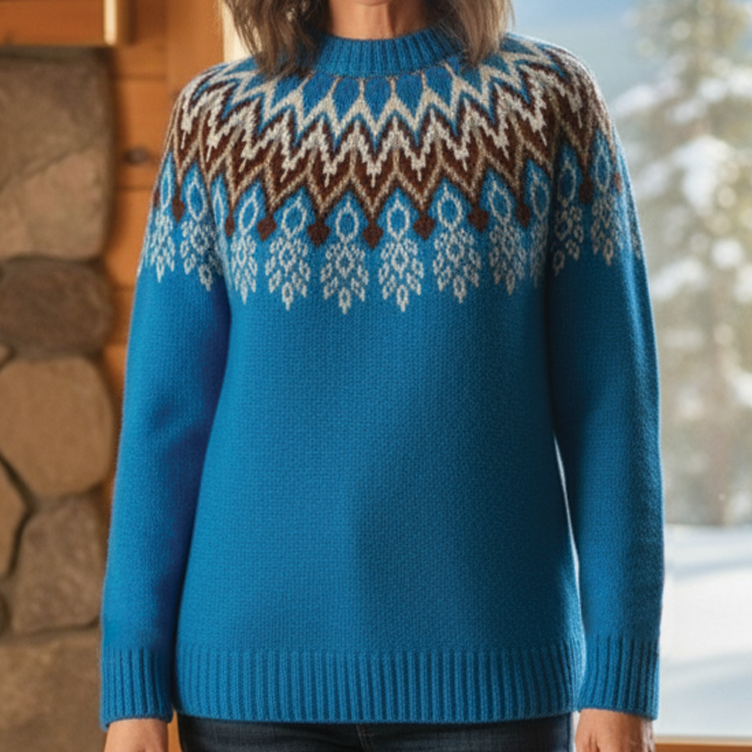 Patterned Knit Sweater for Women