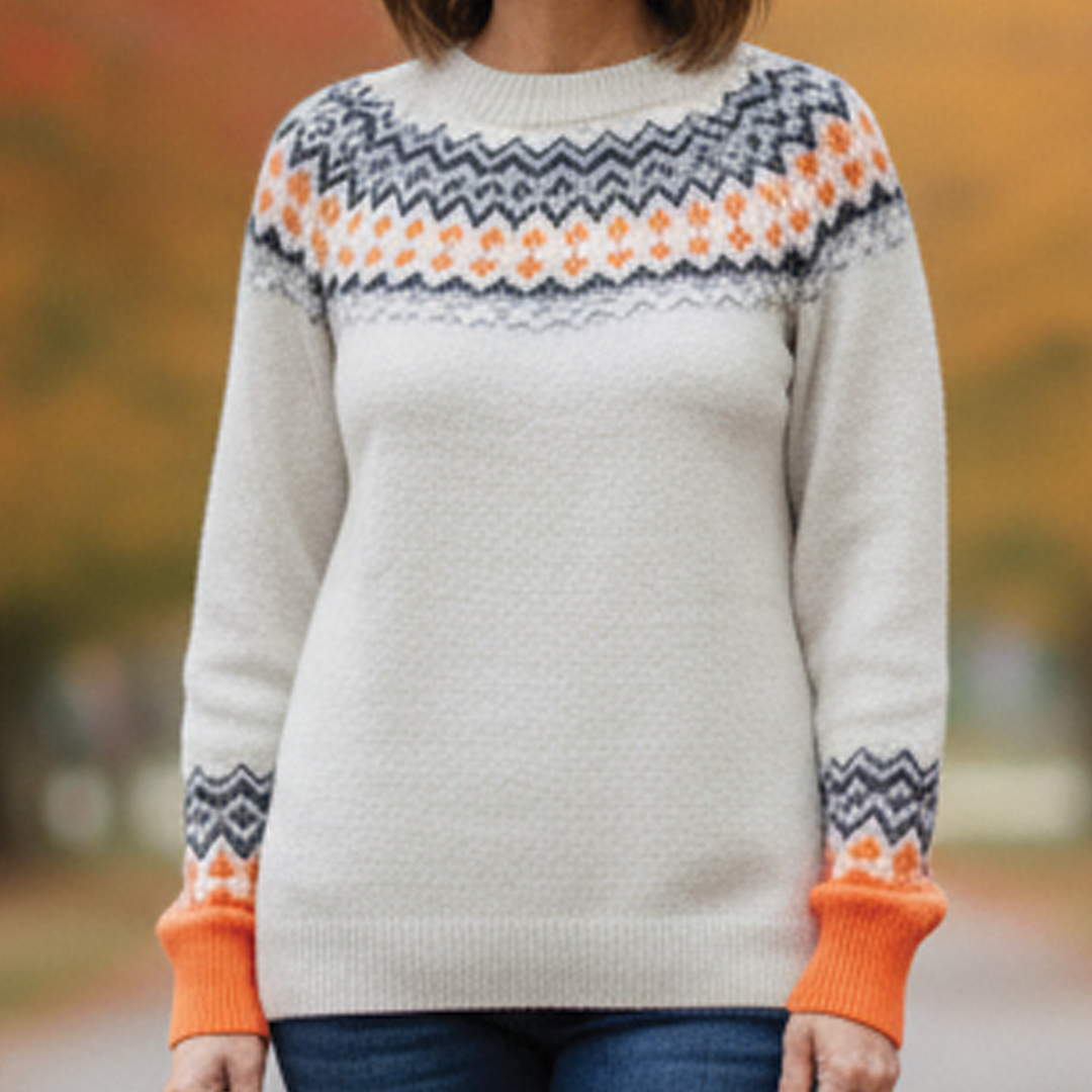 Patterned Knit Sweater for Women