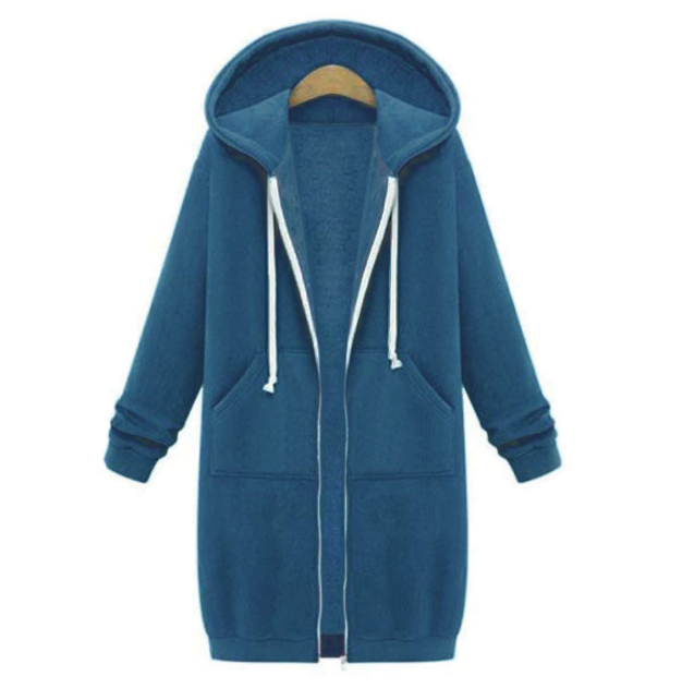 Longline Zip Hoodie for Women