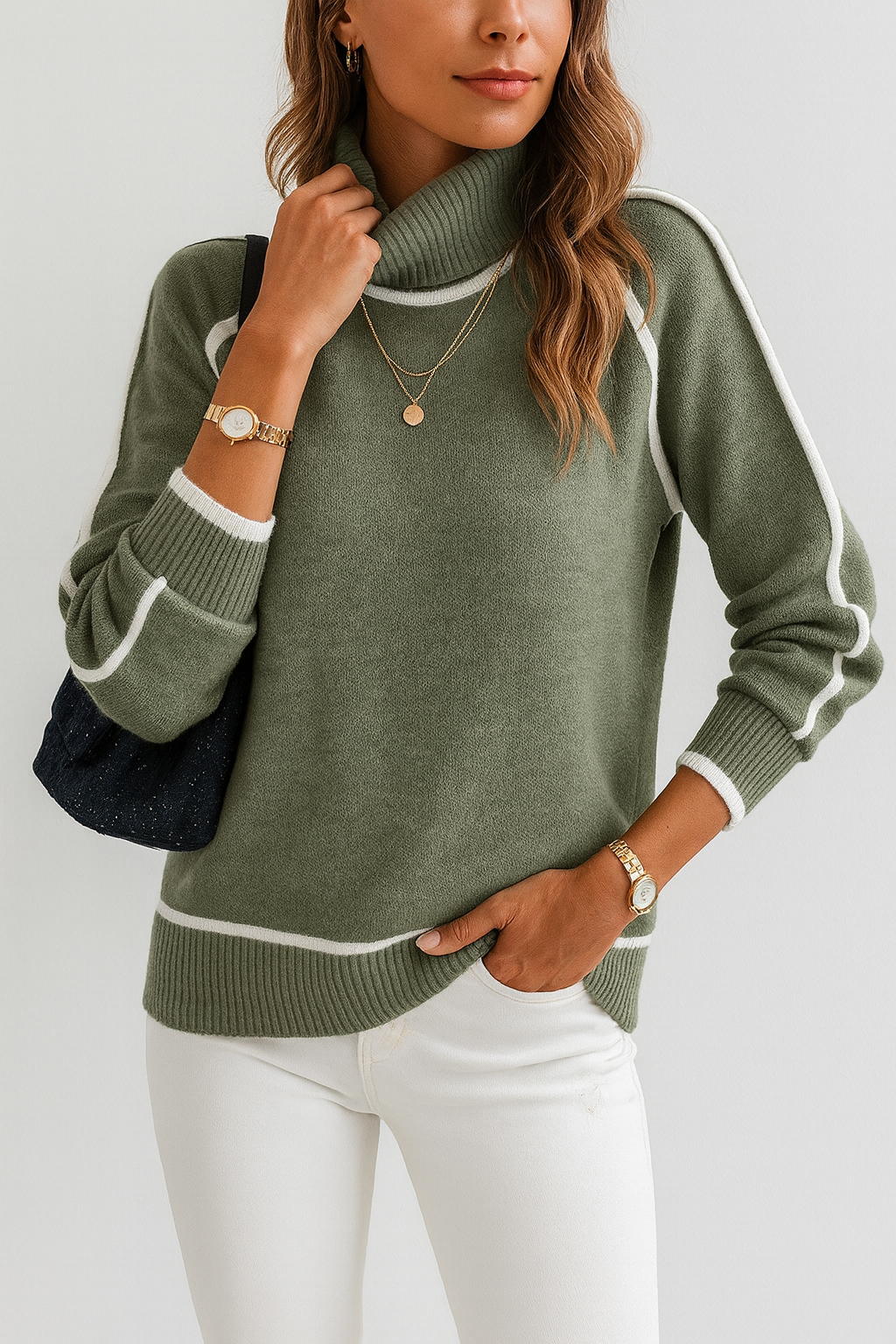 Relaxed Turtleneck Sweater for Women