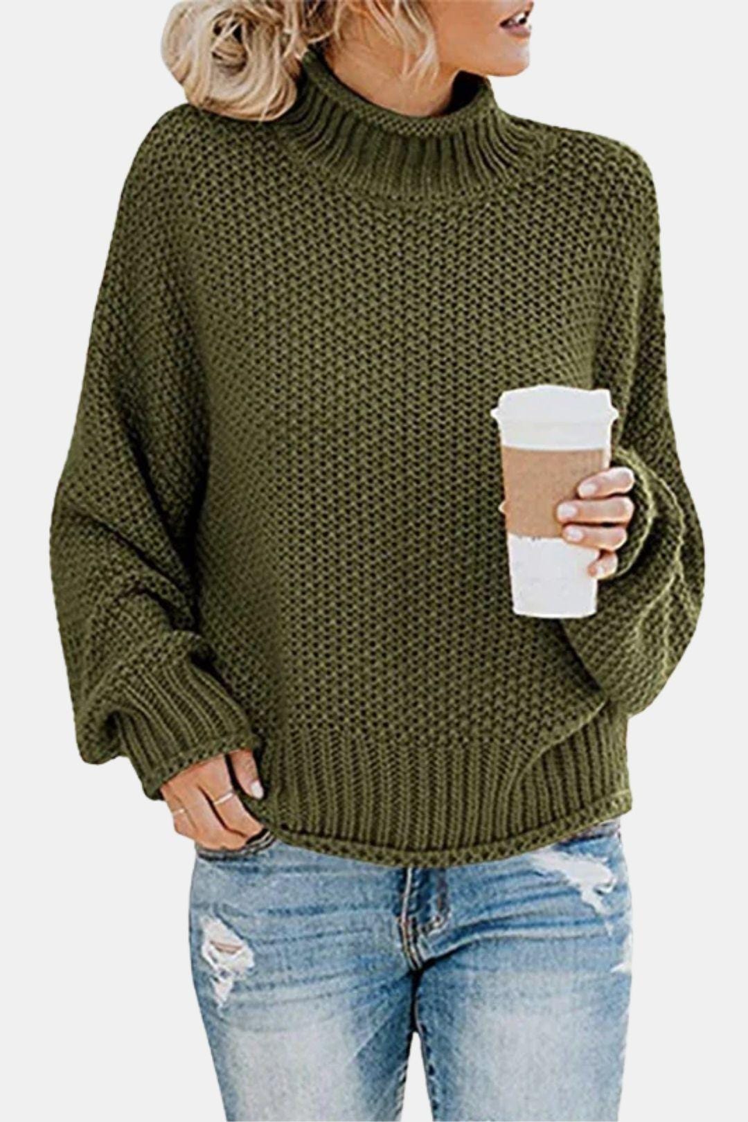 Chunky Turtleneck Sweater for Women