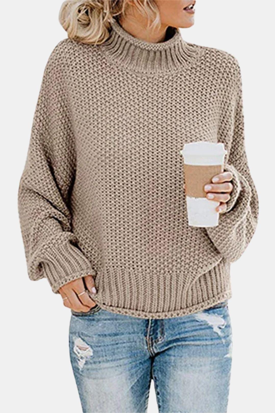 Chunky Turtleneck Sweater for Women