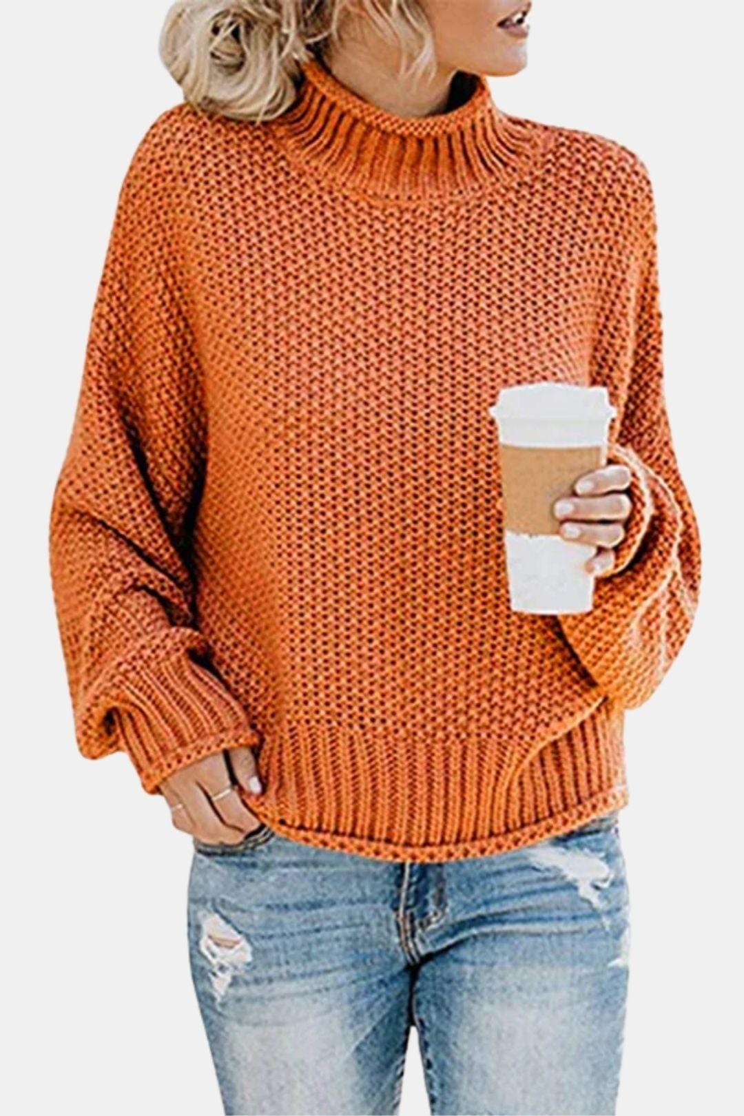 Chunky Turtleneck Sweater for Women