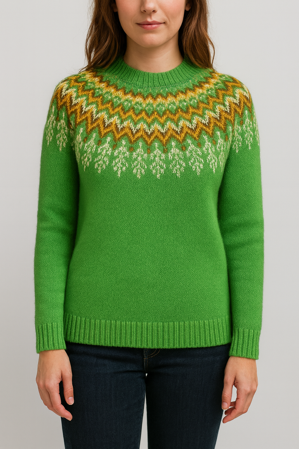 Patterned Knit Sweater for Women