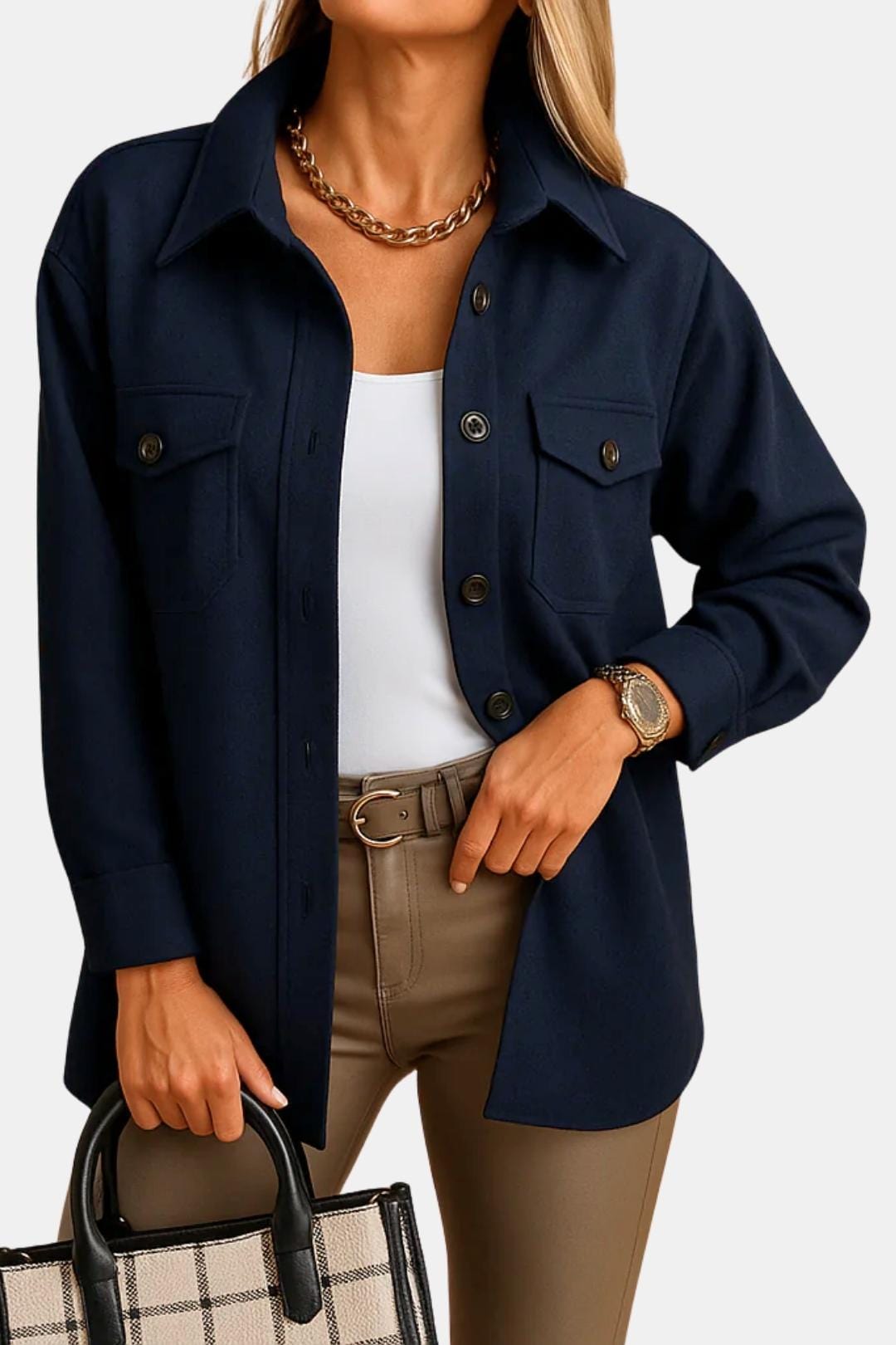 Wind- & Waterproof Jacket with Collar & Buttons for Women