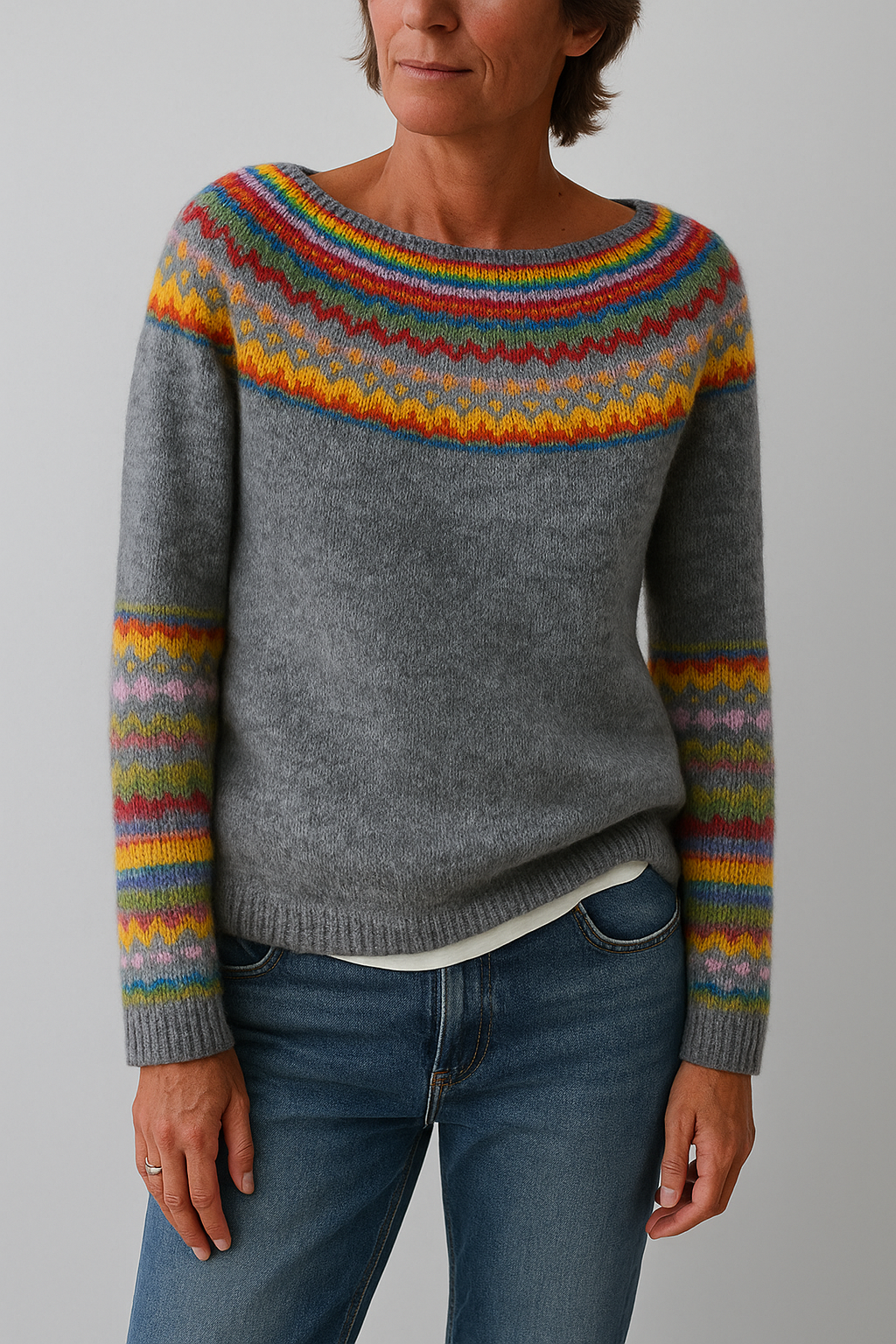 Ribbed Knit Pullover for Women