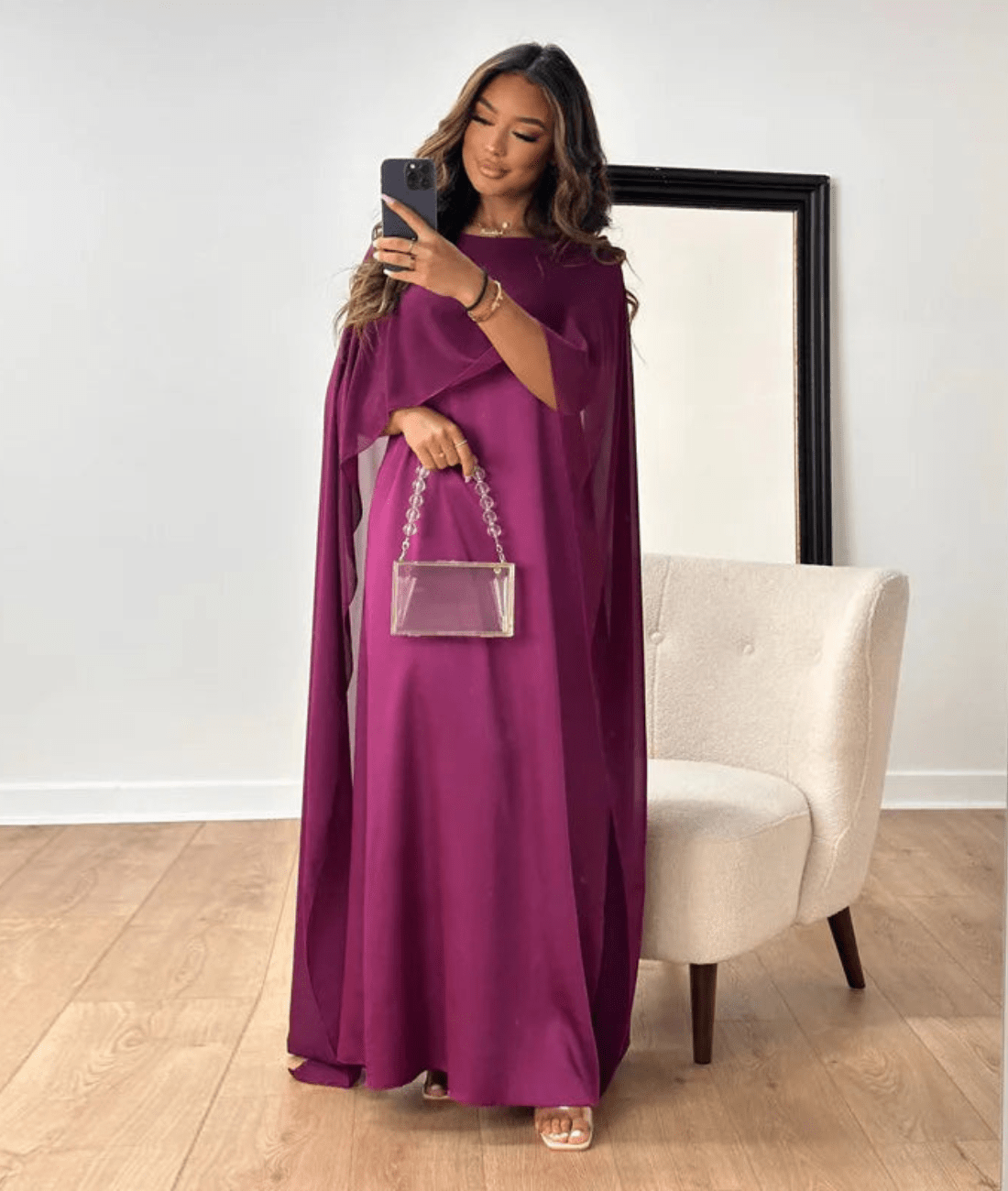 Draped Sleeve Maxi Dress for Women