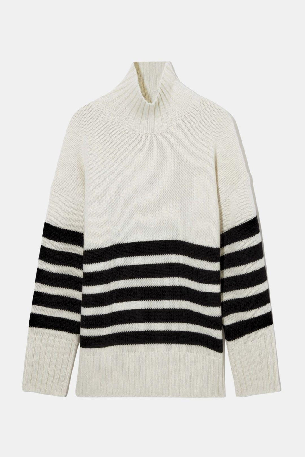 Black & White Stripe Knit Sweater for Women