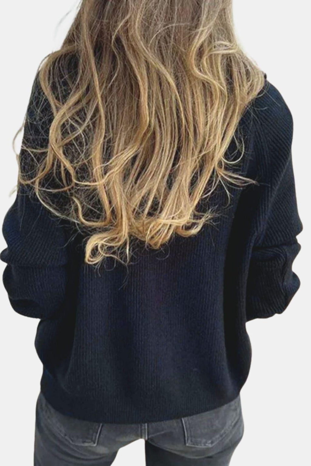 Zip-Up Long Sleeve Knit Sweater for Women