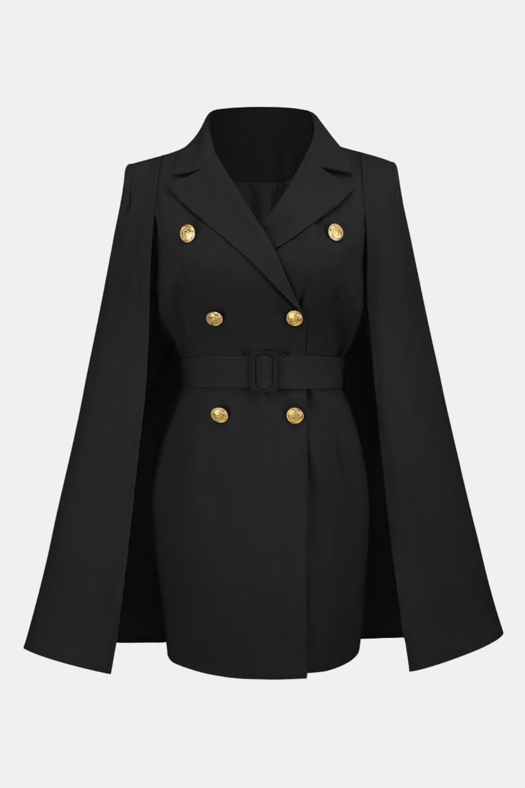 Structured Blazer Dress with Cape Overlay for Women