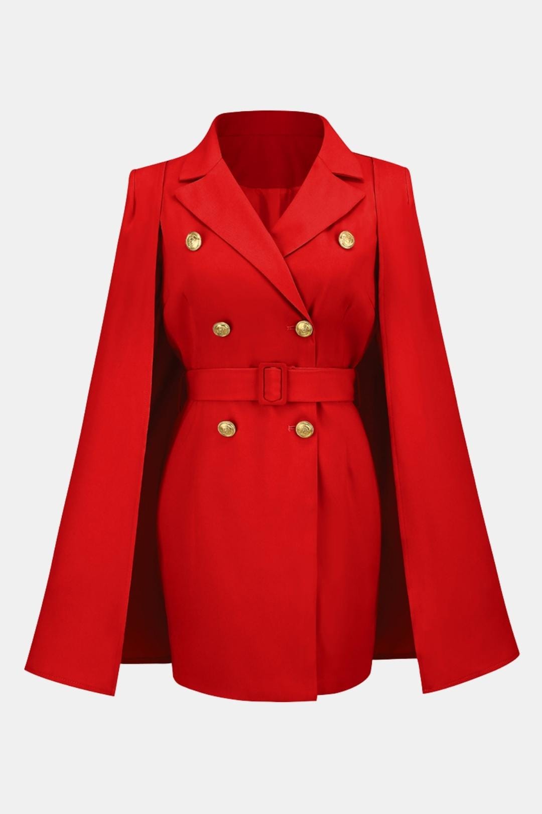 Structured Blazer Dress with Cape Overlay for Women