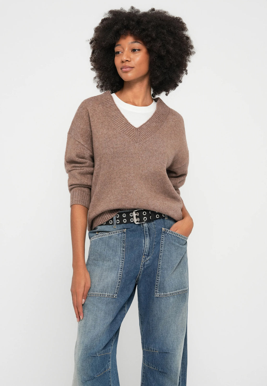 Soft V-Neck Knit Jumper for Women