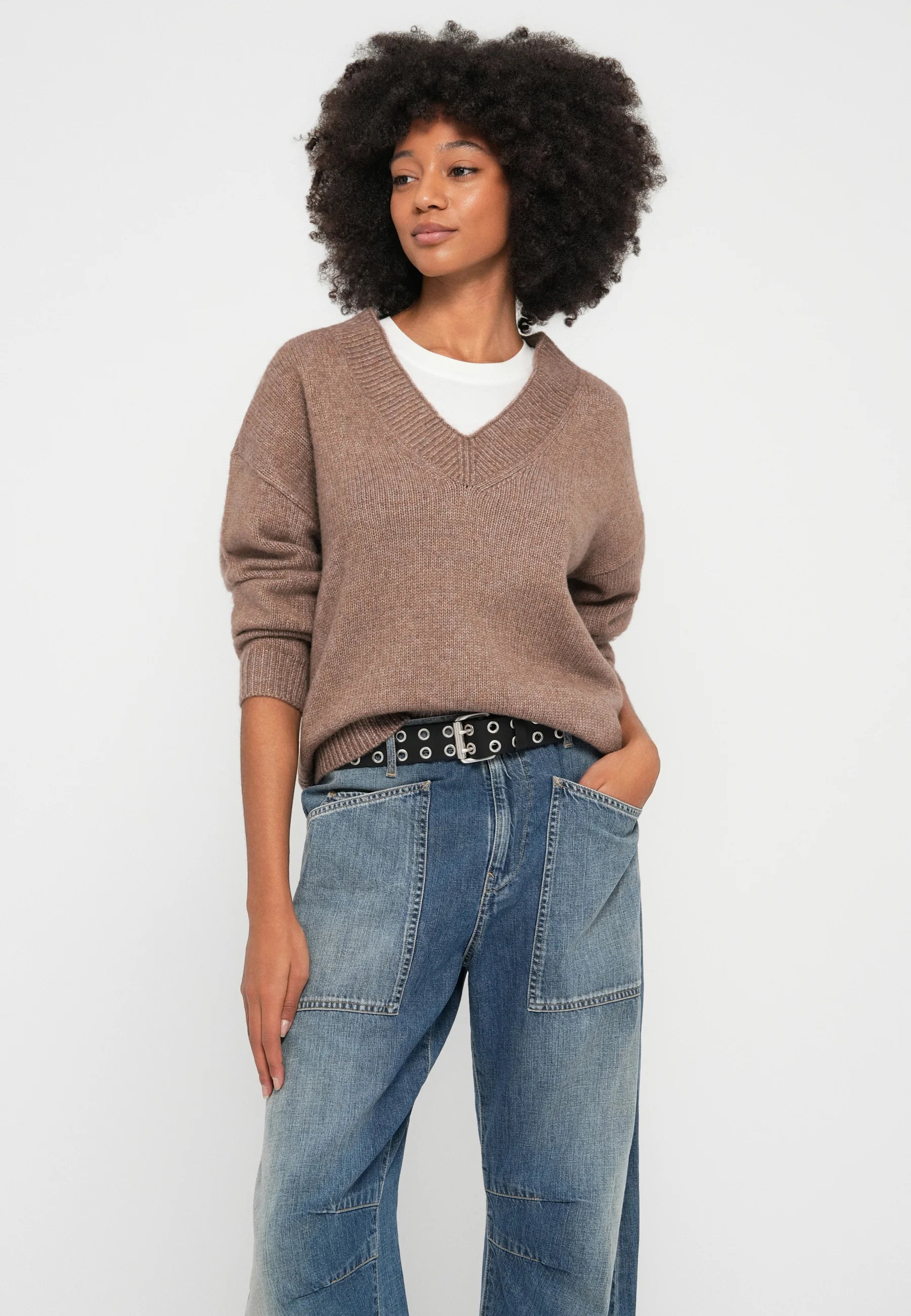 Soft V-Neck Knit Jumper for Women